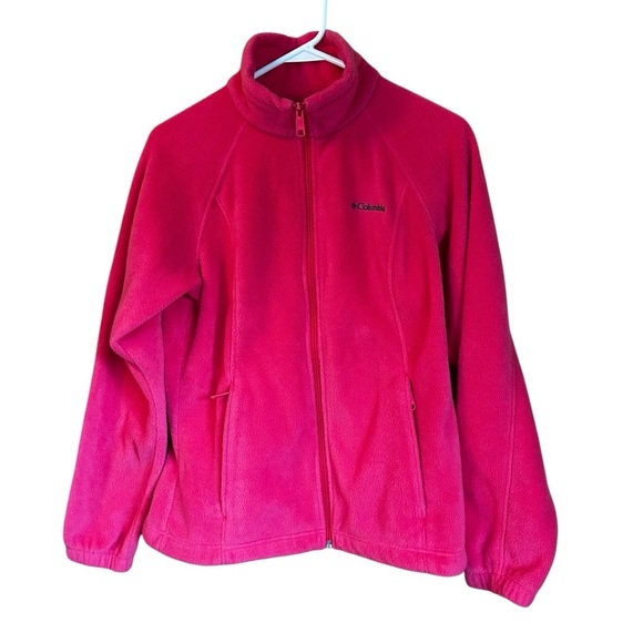 Columbia Pink Fleece Zip Up Jacket M - Picture 1 of 6